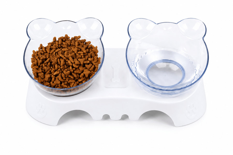 طقم أوعية طعام وماء مزدوج مرتفع للقطط بتصميم وجه قطة – عدة أشكال | Elevated Double Food & Water Bowl Set for Cats – Cat Face Design, Assorted Styles | Elevated Double Cat Food & Water Bowls – Cat Face Design