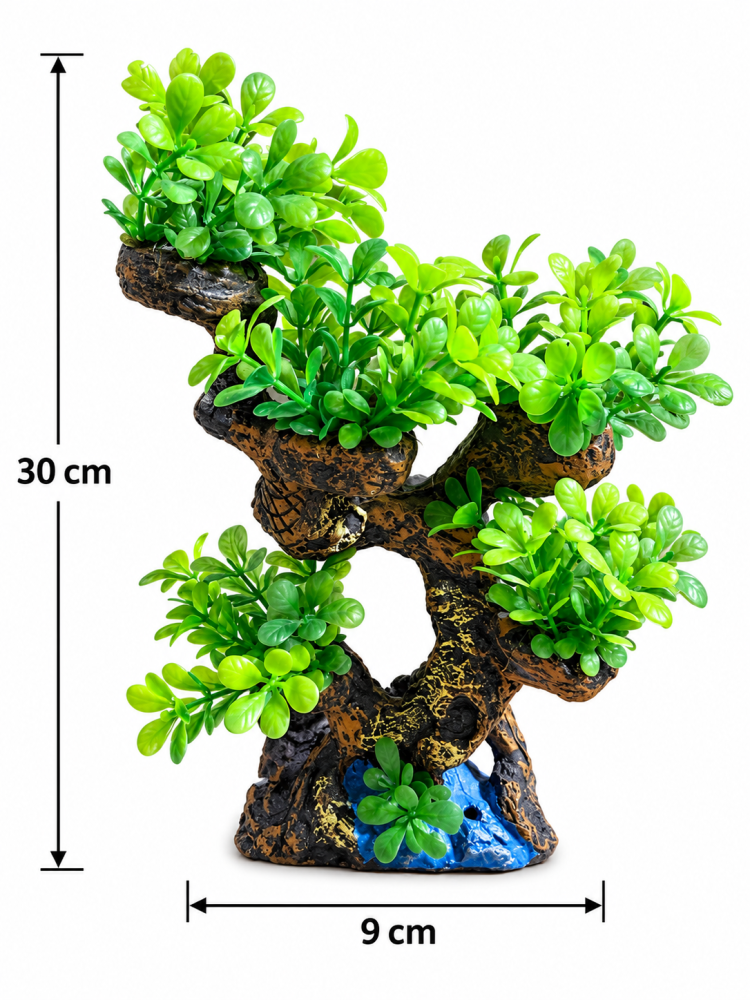 شجرة صناعية خضراء للزينة داخل أحواض الأسماك | Artificial Green Tree Aquarium Decoration