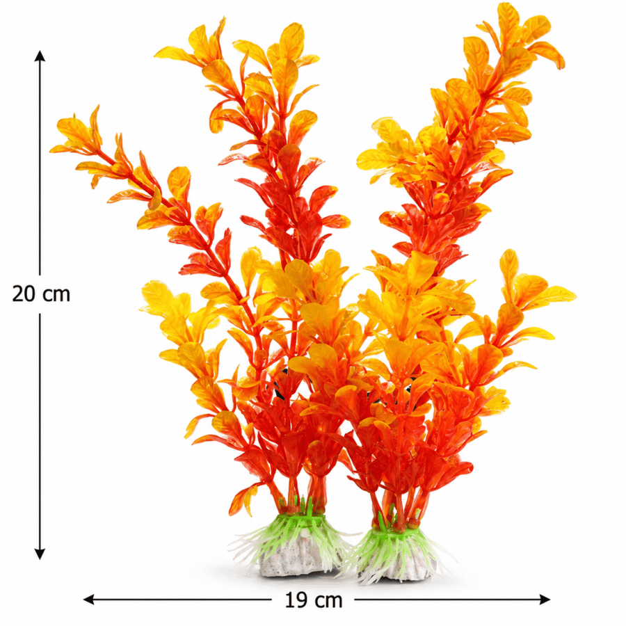 نبتة صناعية برتقالية للزينة داخل أحواض الأسماك | Artificial Orange Aquarium Plant Decoration