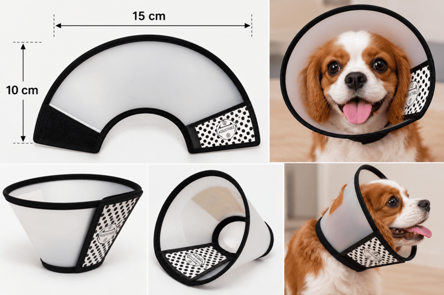طوق حماية مخروطي للكلاب والقطط لمنع لعق الجروح | Protective Recovery Cone Collar for Dogs & Cats