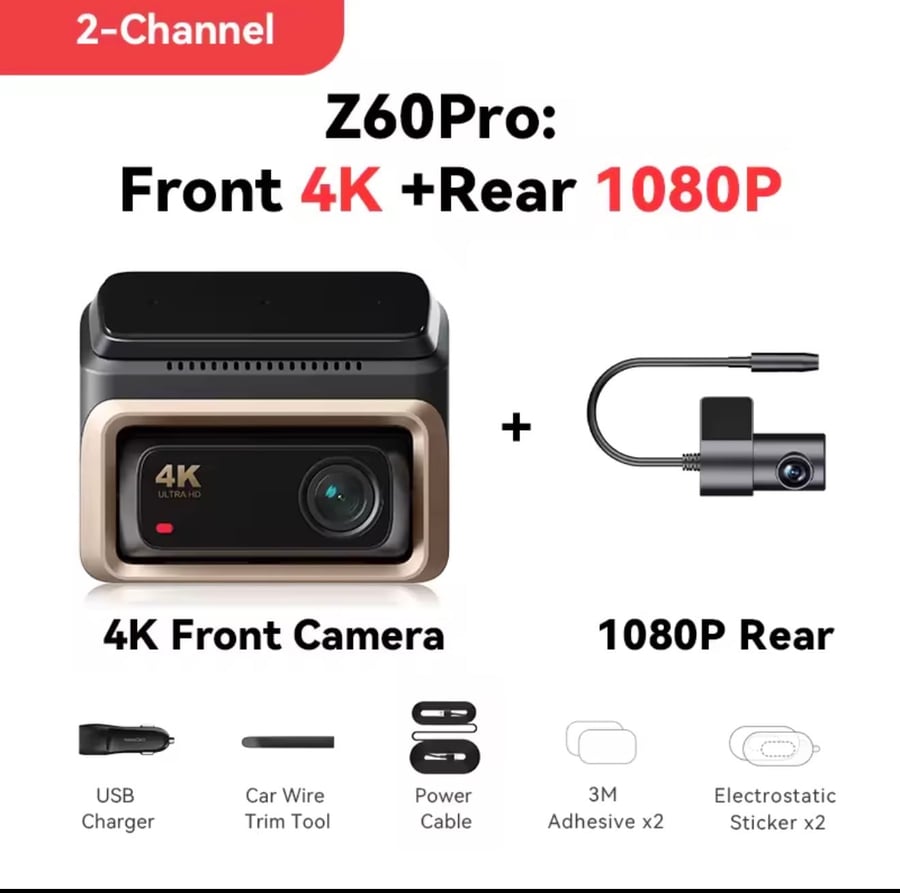 داش كام DDPAI Z60 Pro مدمجة بحفظ تلقائي عند الاصطدام