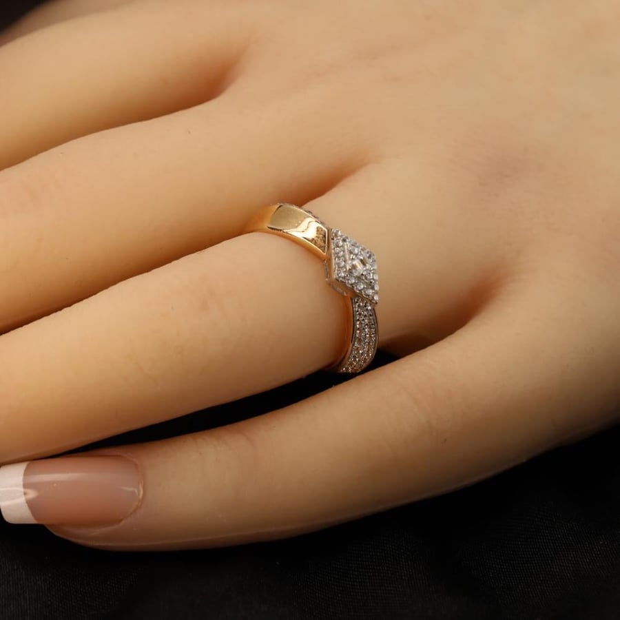 Diamond application gold ring size 12.5