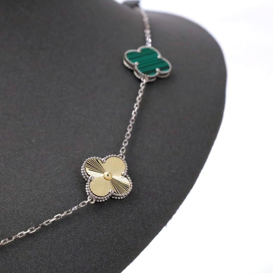 Van Cleef Mix Green Gold Necklace