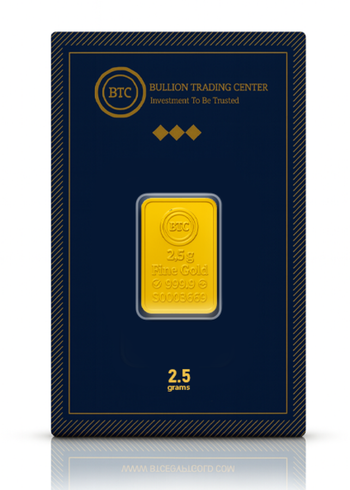 BTC gold ingot weighing 2.5 grams