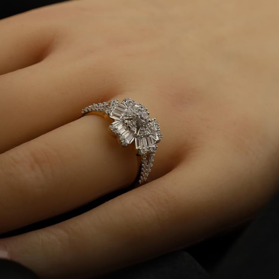 Diamond application gold ring size 15