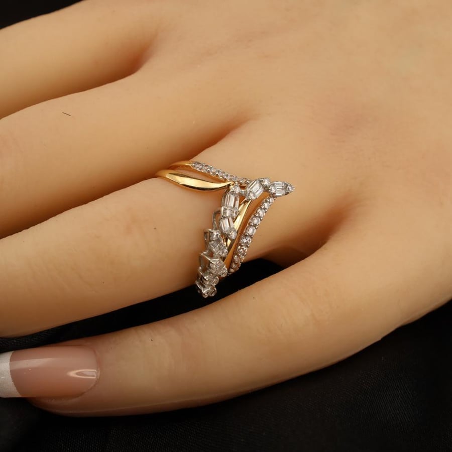Diamond application gold ring size 12