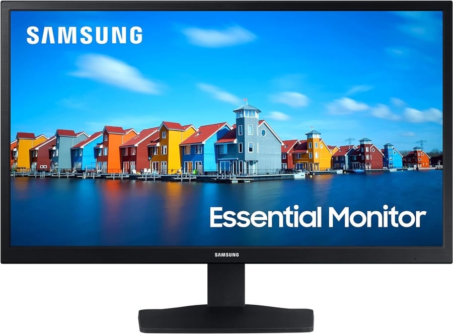 شاشة LED من سامسونج بمقاس 24 بوصة - سلسلة S33A - دقة 1920×1080 FHD (1080p) عند تردد 60Hz بتقنية VA - 250 شمعة/ متر مربع - 3000:1-5 ميلي ثانية - HDMI، VGA - لون اسود - S24A336NHU