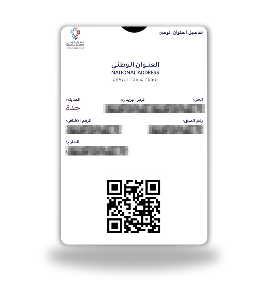 بطاقة العنوان الوطني