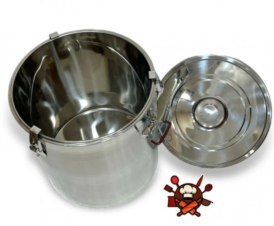 سطل استيل م 63لتر غطا كبس