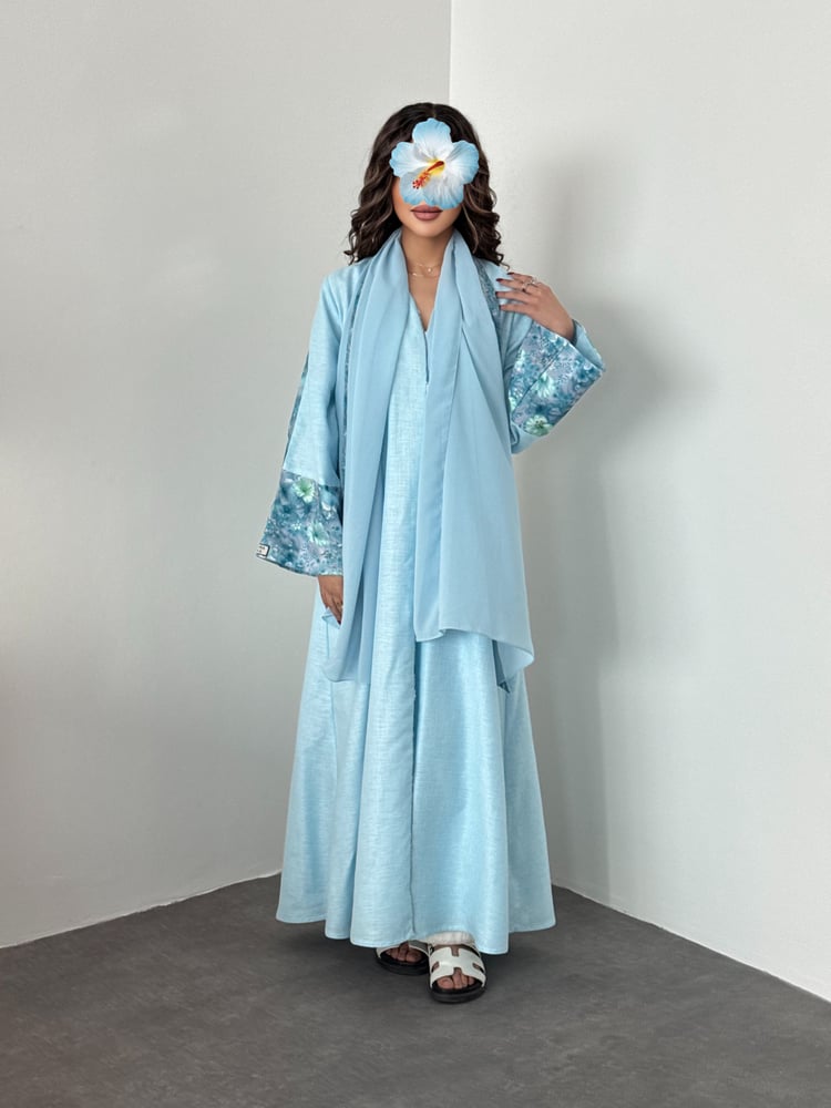 Soft Blue Breeze Abaya