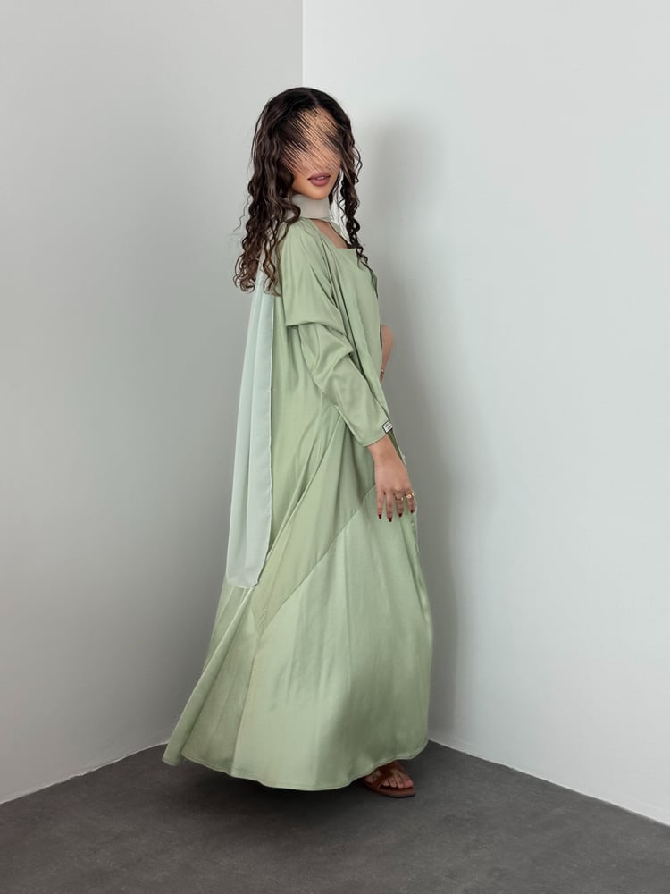 Silk Celadon Abaya