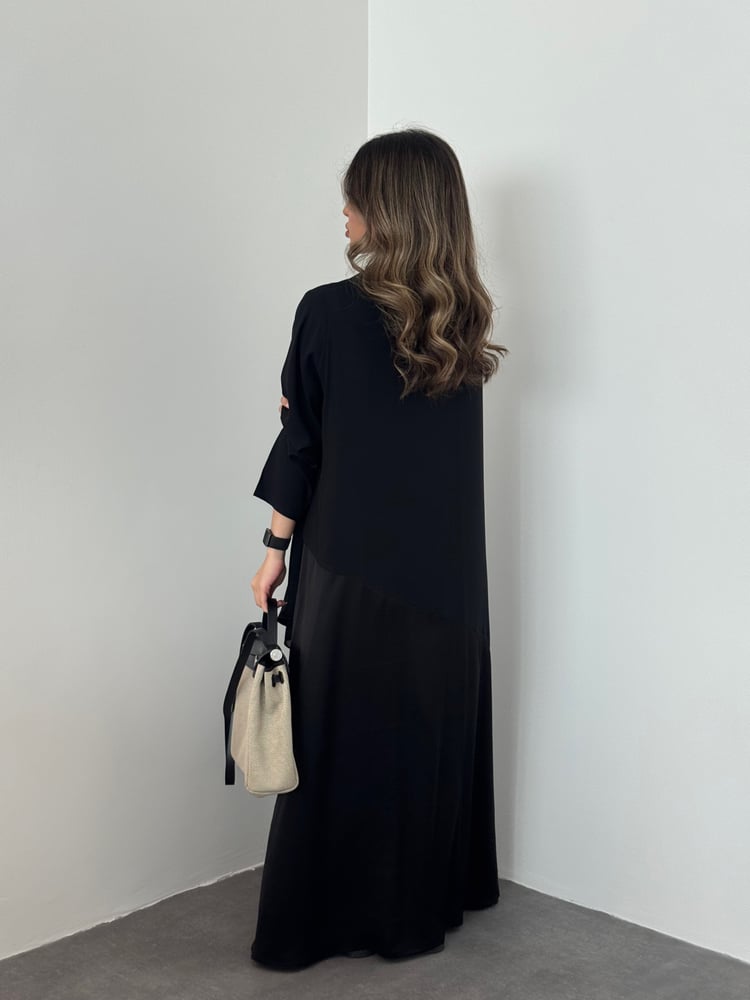 Silk Black Abaya