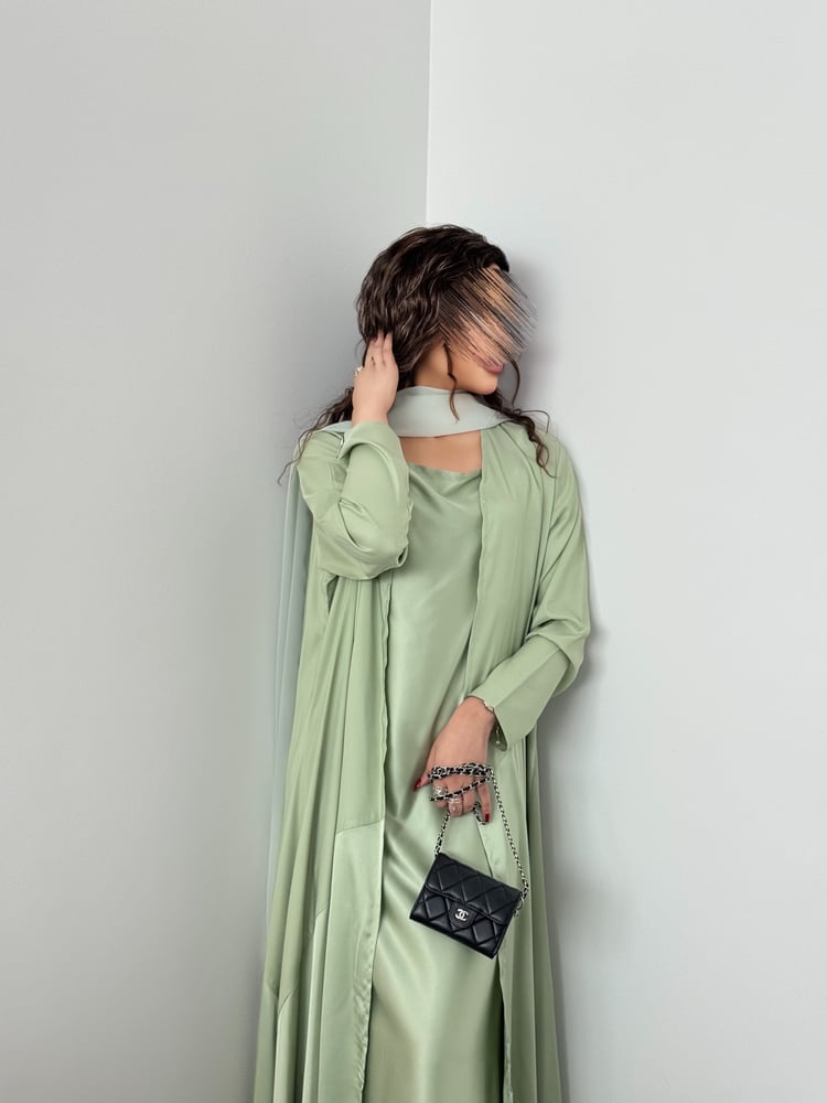 Silk Celadon Abaya