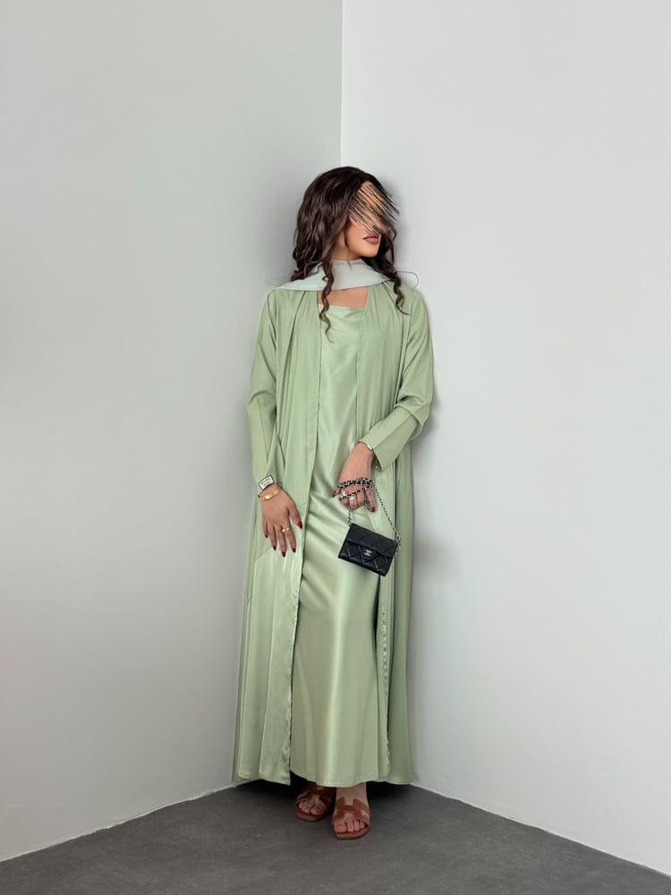 Silk Celadon Abaya