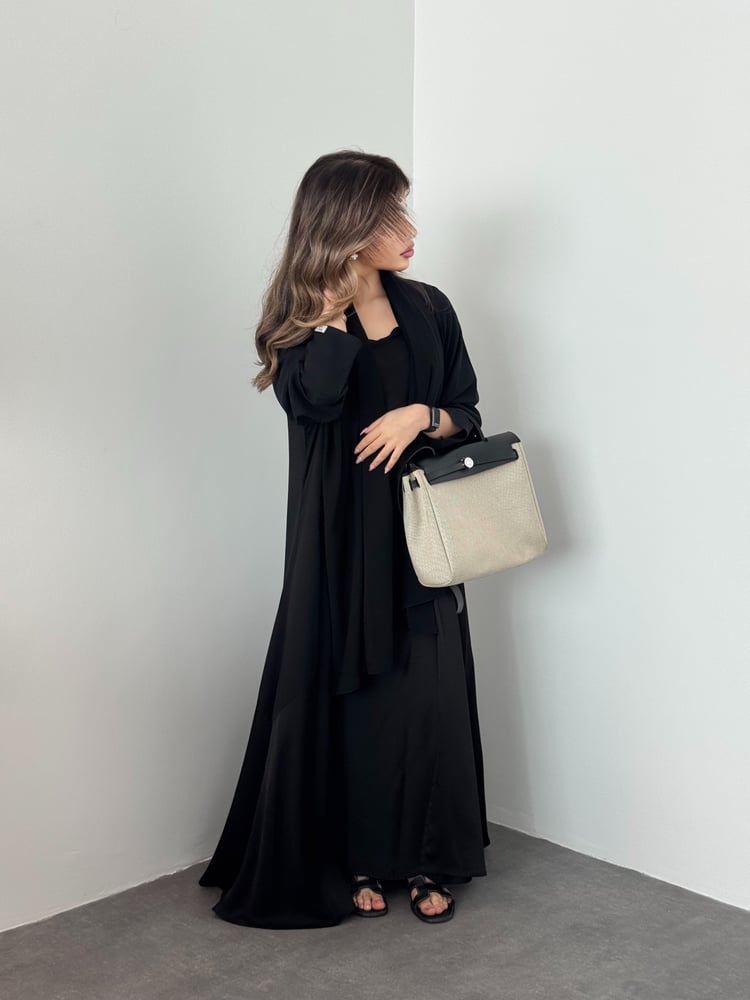 Silk Black Abaya