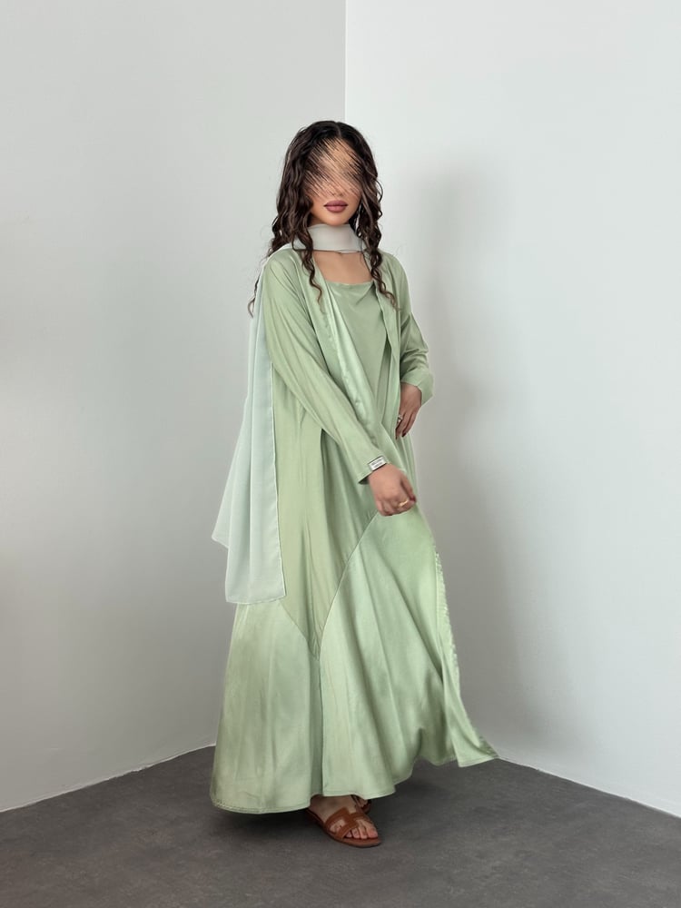 Silk Celadon Abaya