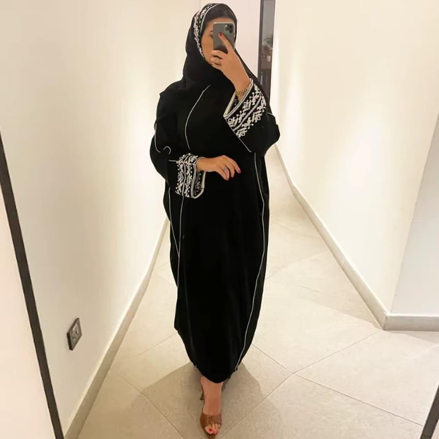 عباية كيمونو مطرزة كلاسيكية فضفاضة
