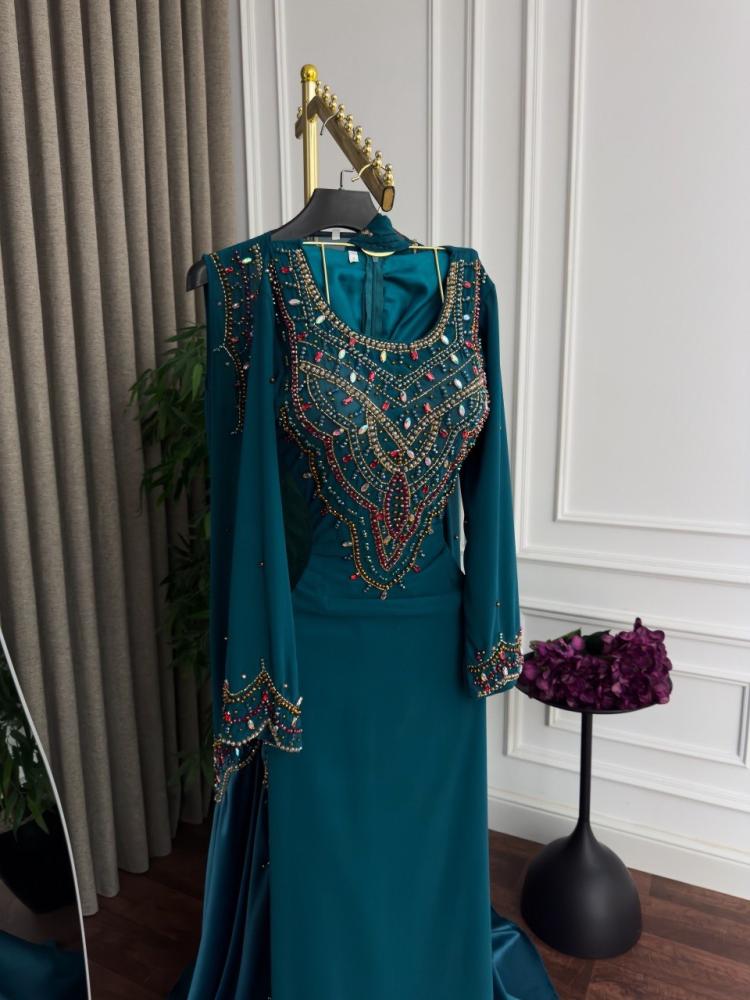 جلابية سهره باربي  تطريز يدوي الاصلي