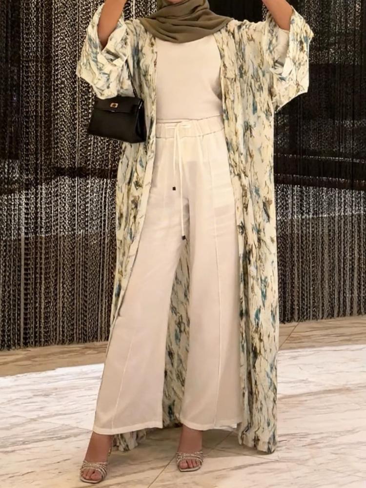 عباءة نسائية مطبوعة غربي 2026