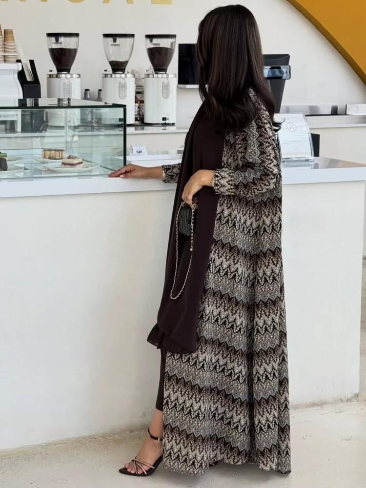 ستايلش شيك ستور عباية مفتوحة بـ 2 قطعة + حجاب