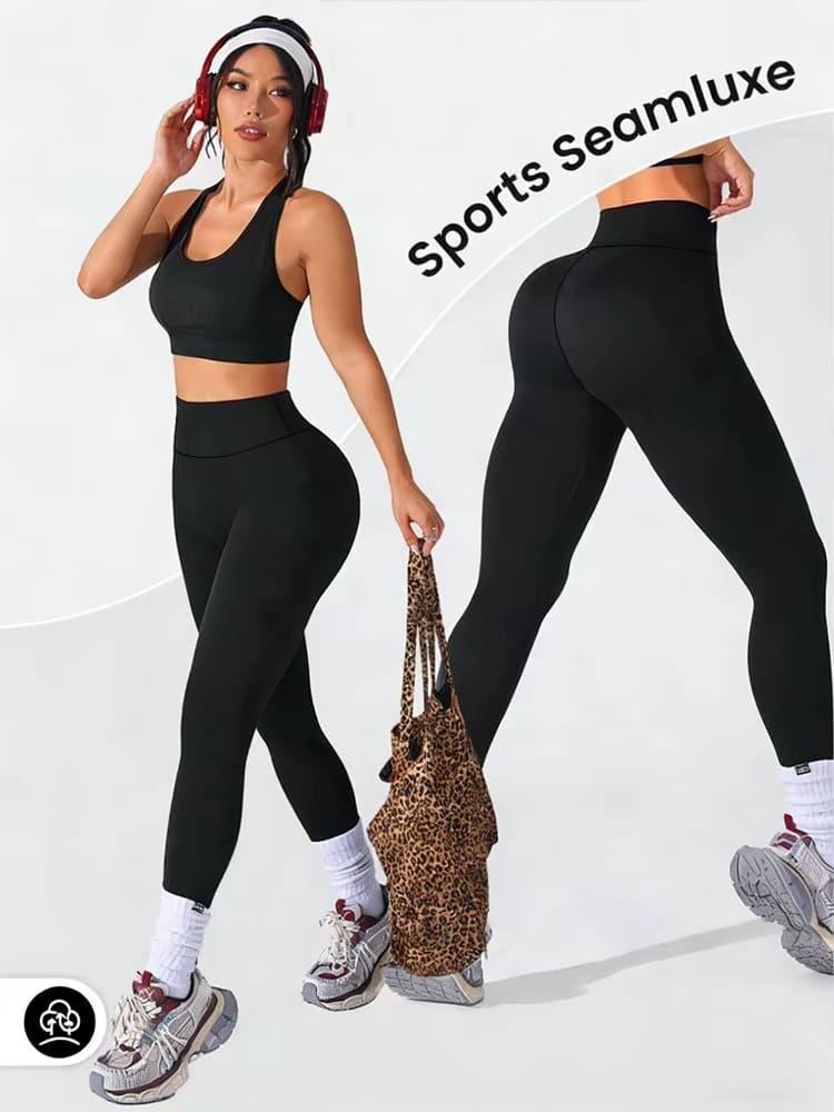 ليجنز نسائي خصر مرتفع تحكم بطن أسود