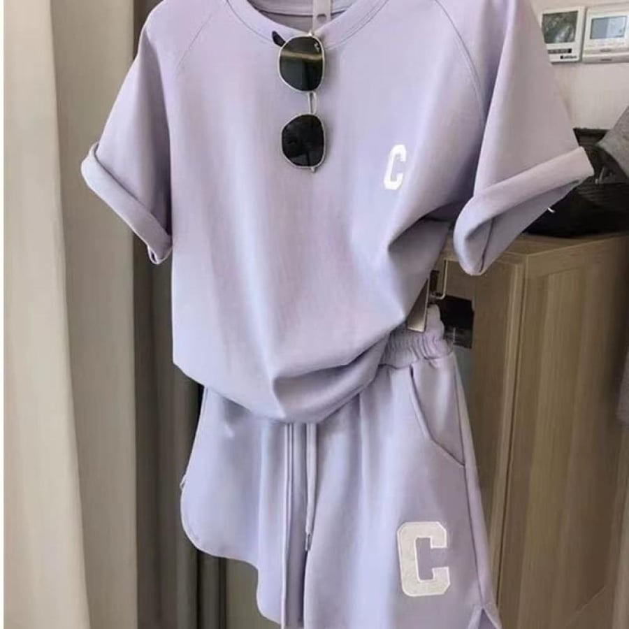 Summer set two pieces T-shirt and shorts sports