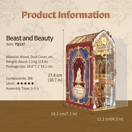 Beast And Beauty- 3D Puzzle DIY Book Nook Kit
