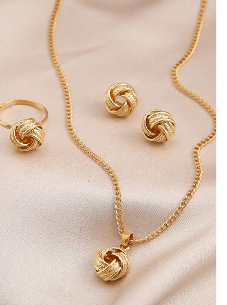 طقم إكسسوارات نسائي 4 قطع بتصميم أنيق