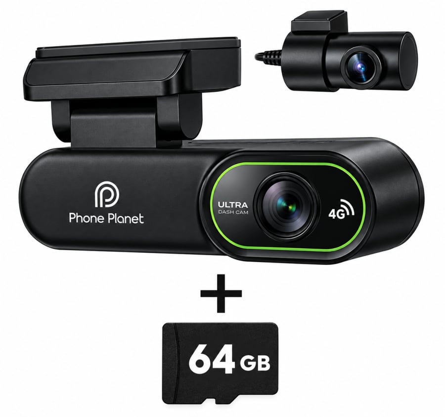 داش كام فون بلانت بدقة 3K أمامي و 1080P خلفية مع 4G مراقبة عن بعد - بث مباشر + ذاكرة 64 قيقا مجانا