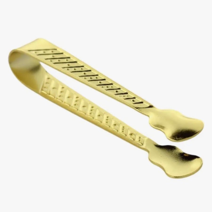 Small golden incense tongs