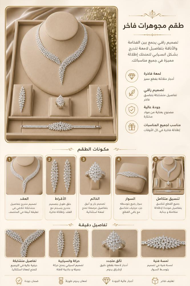 طقم زركون فخم للمناسبات