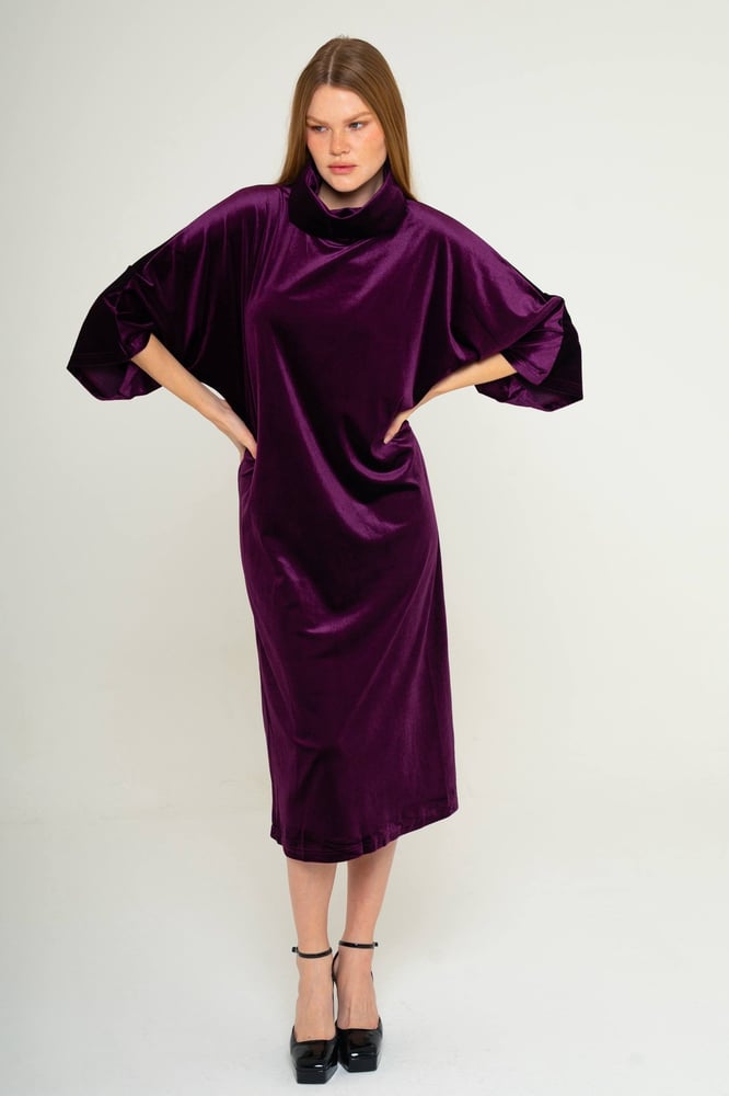 Purple velvet dress