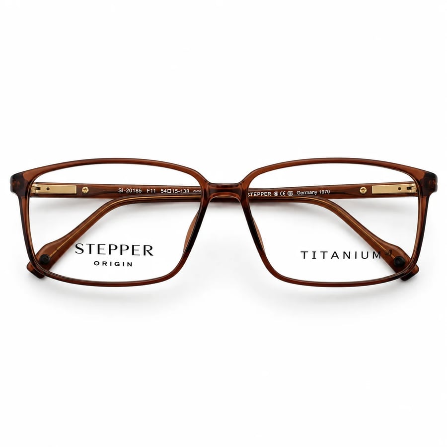 نظارة طبية ستيبر STEPPER SL-20155 بإطار مستطيل بني شفاف