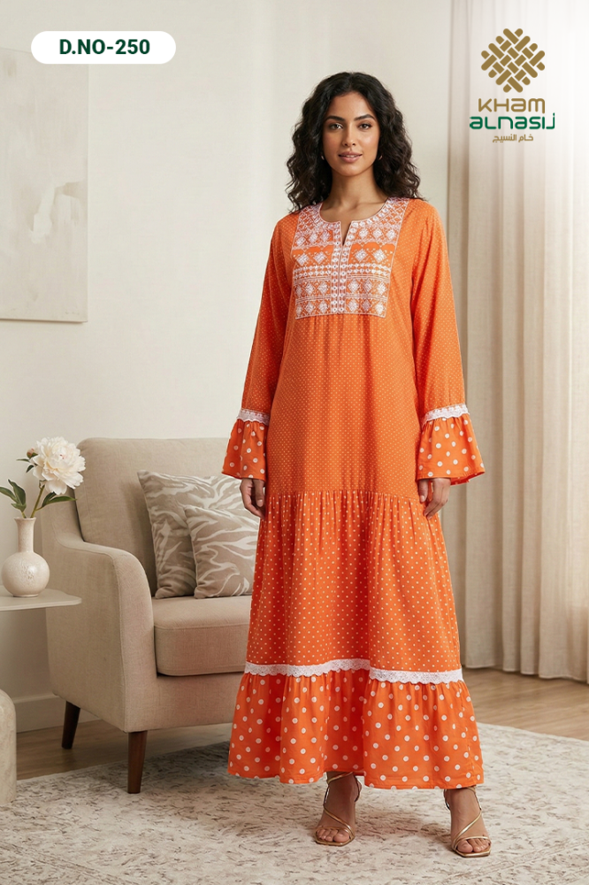 A thobe with a soft feminine touch and elegant details