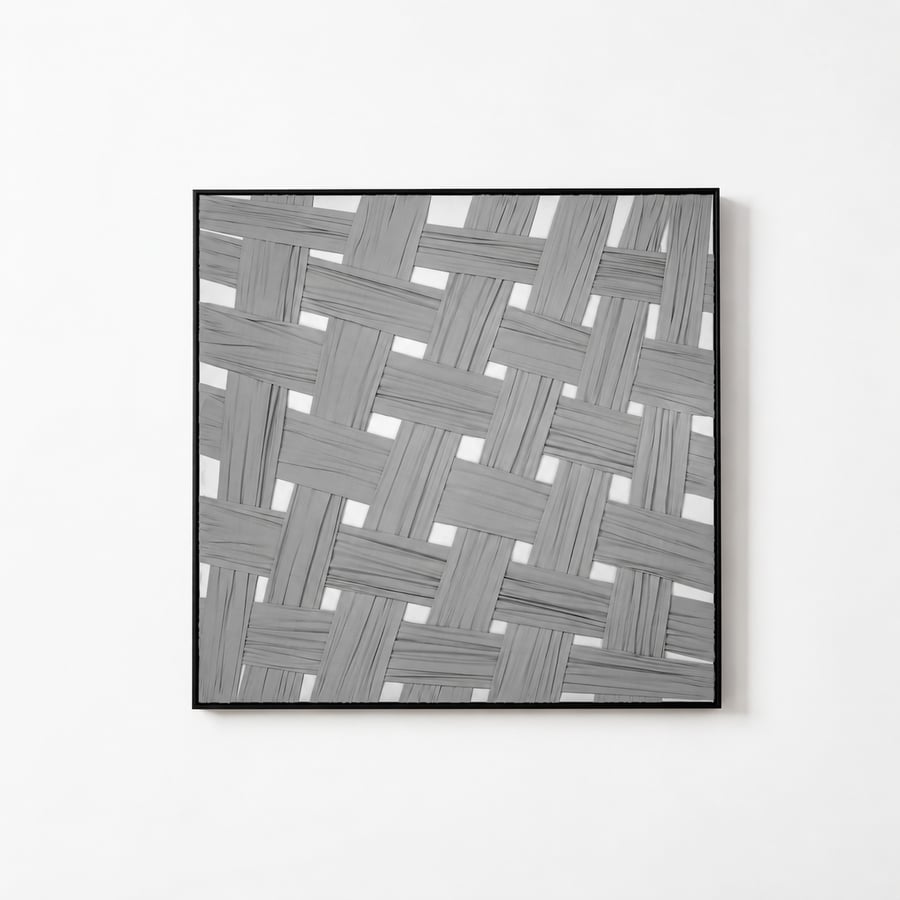 لوحة ديكور مربعة بإطار أسود مقاس 80 × 80 سم