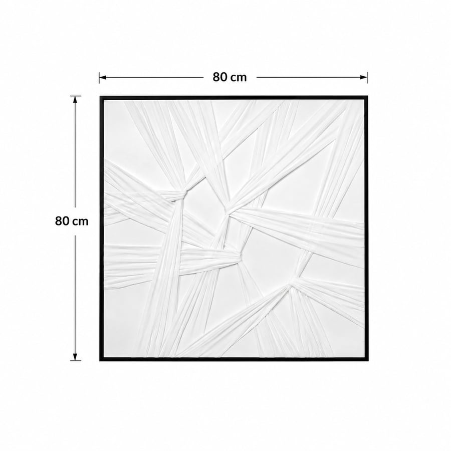 لوحة فنية مربعة بإطار أسود مقاس 80 × 80 سم