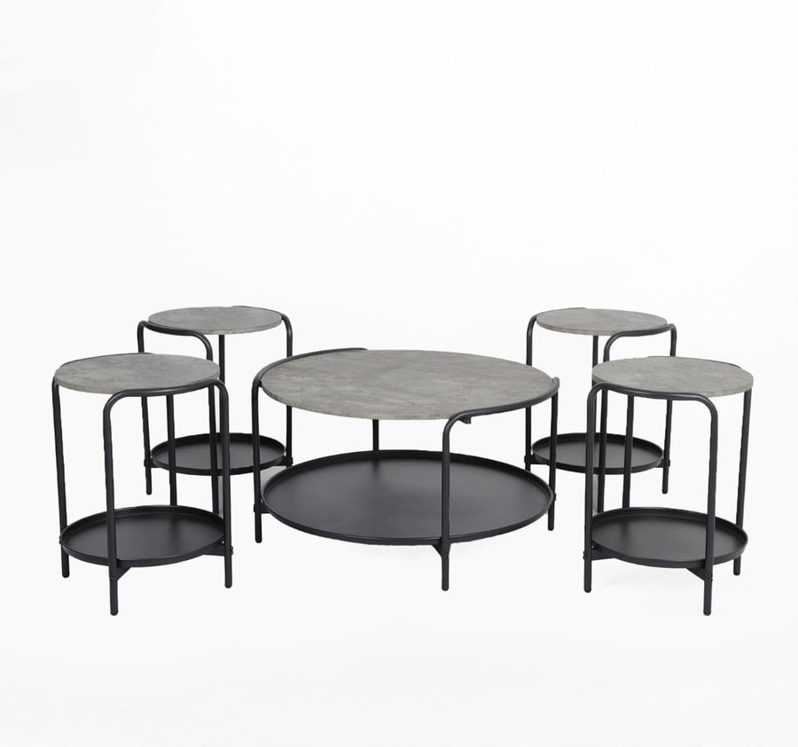 طقم طاولات ضيافة خشب 1+4