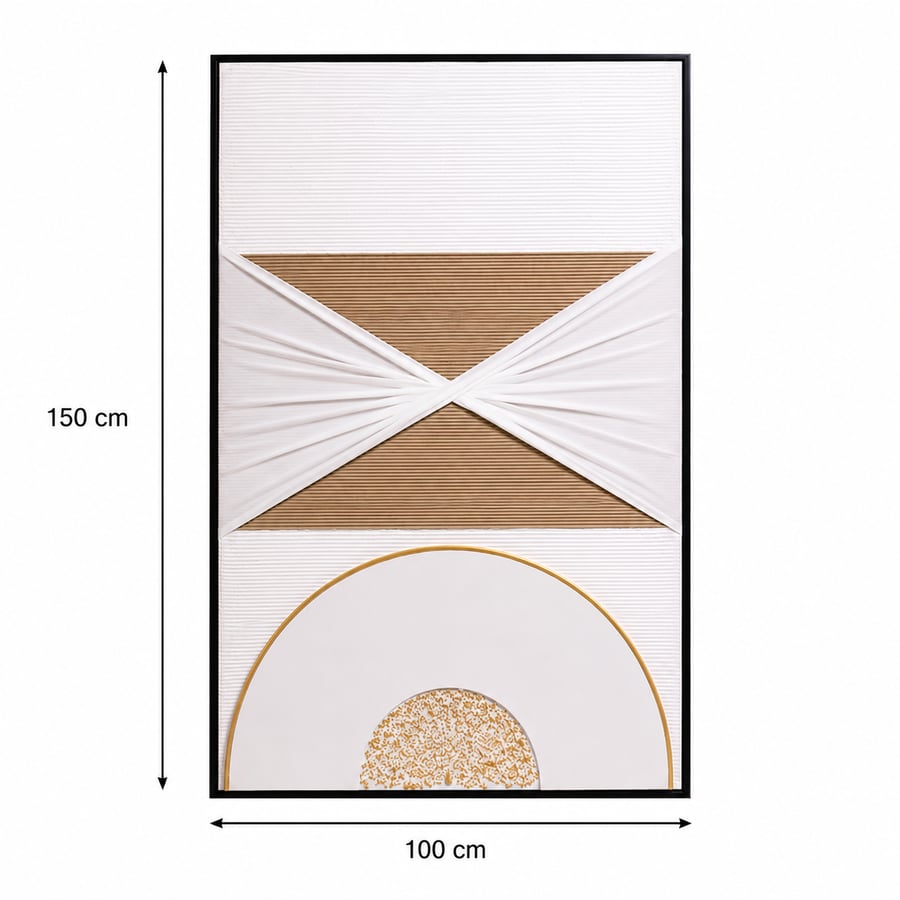 لوحة ديكور راقية بإطار أسود مقاس 100 × 150 سم