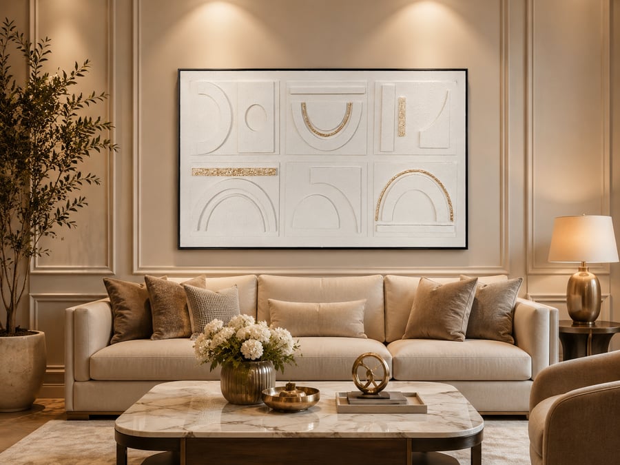 لوحة ديكور مودرن بإطار أسود مقاس 120 × 80 سم