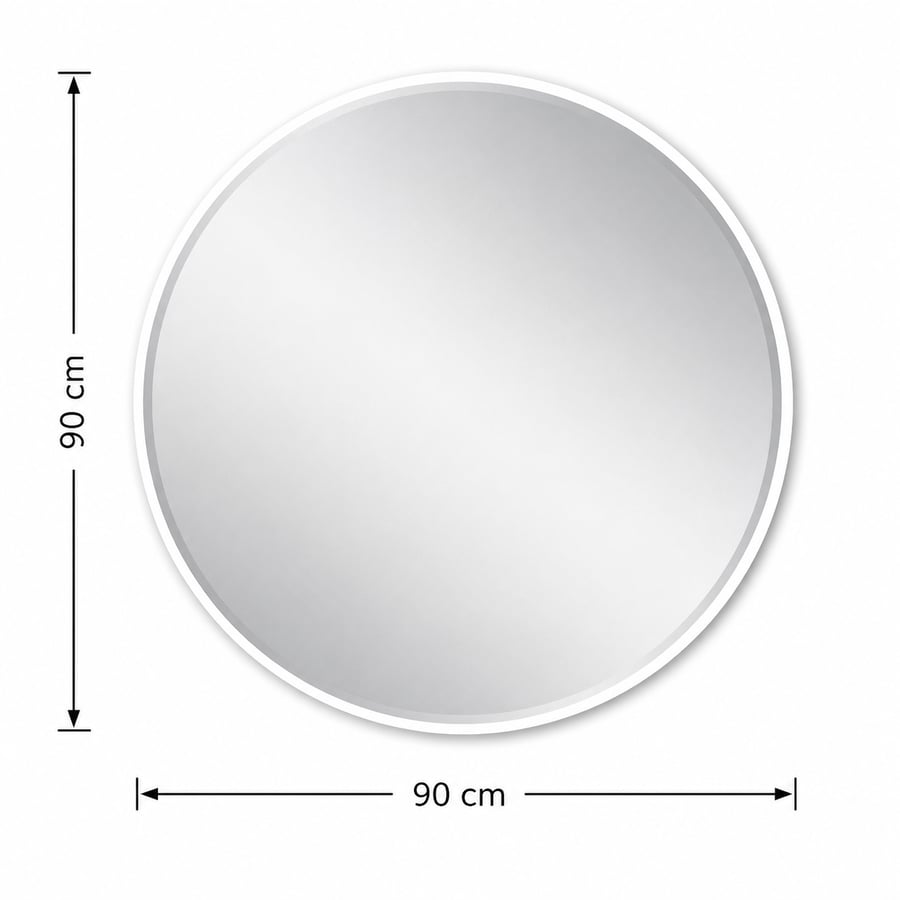 مراية حائط بأطار ابيضمقاس 90 × 90 سم