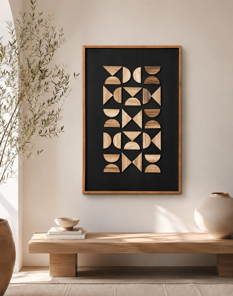 لوحة ديكور بإطار أسود مقاس 120 × 80 سم