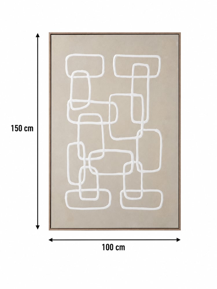 لوحة حائط بإطار بيج مقاس 100 × 150 سم