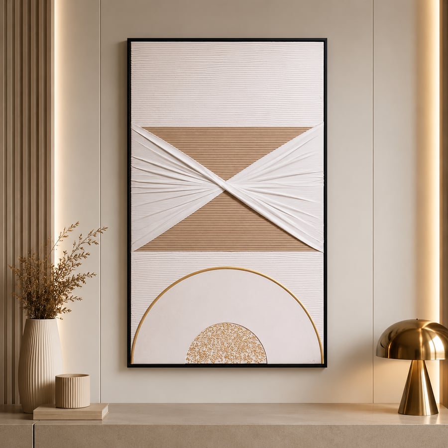 لوحة فنية بإطار أسود مقاس 80 × 120 سم