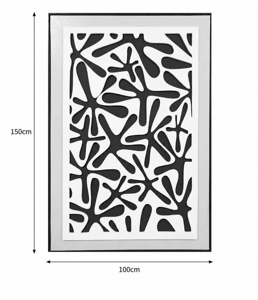 لوحة فنية كبيرة بإطار أسود مقاس 100 × 150 سم