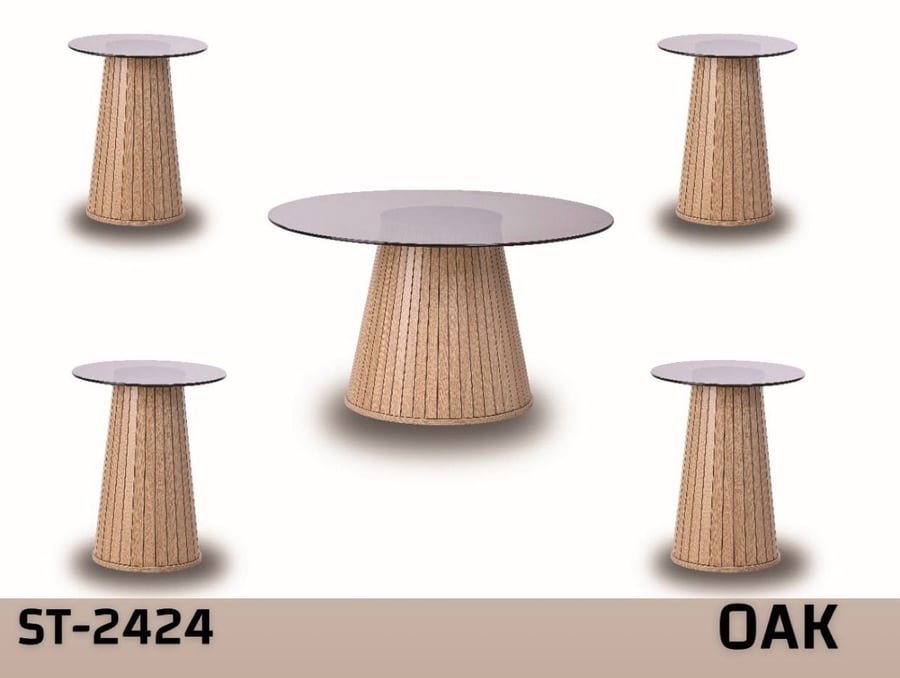 طقم طاولات شاي خشب 1+4 قطعة