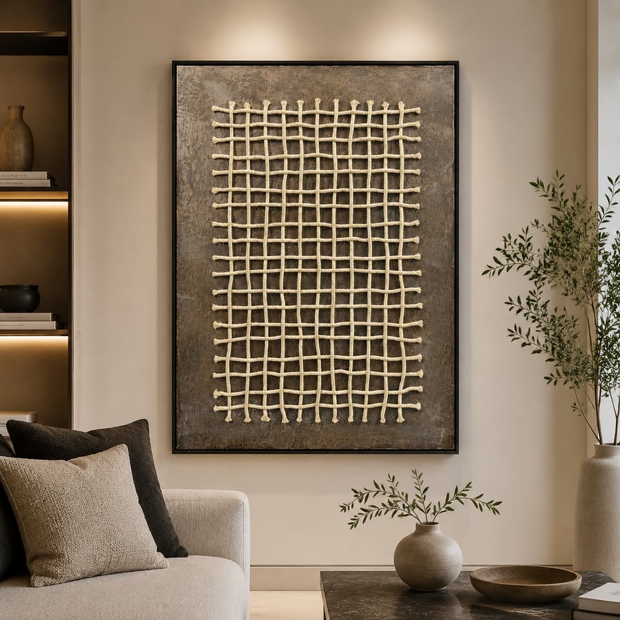 لوحة فنية أنيقة بإطار أسود مقاس 120 × 80 سم