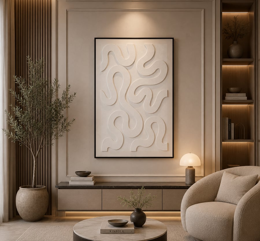 لوحة فنية بإطار أسود مقاس 120 × 80 سم