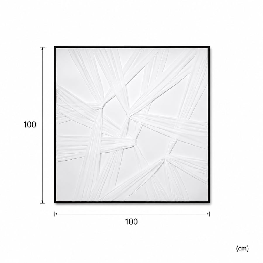 لوحة ديكور مربعة بإطار أسود مقاس 100 × 100 سم