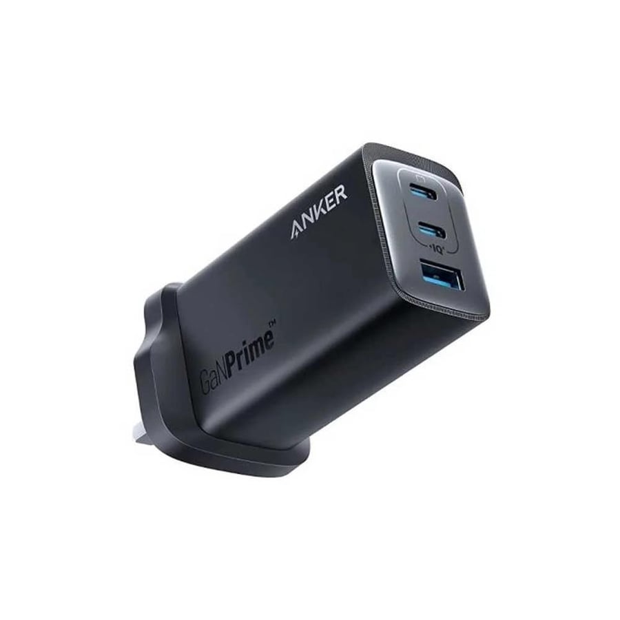 شاحن جداري انكر737 جان برايم بمنفذين تايب سي ومنفذ USB بقوة 120 واط - اسود