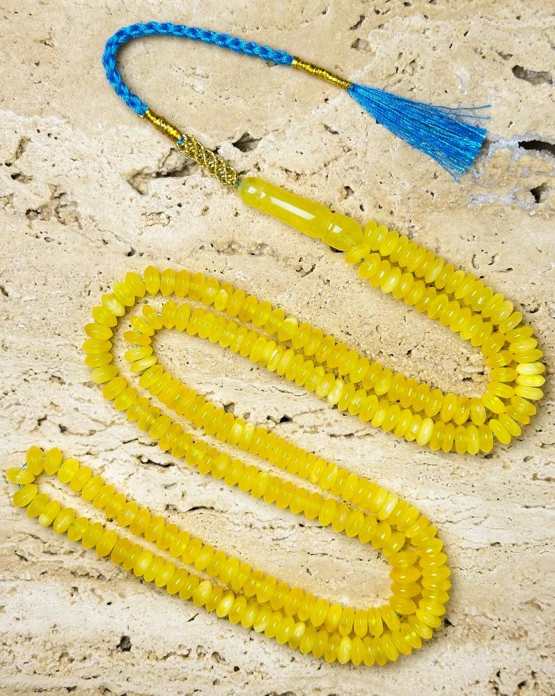 Natural amber prayer beads, cloudy (26 grams), Tafasiri